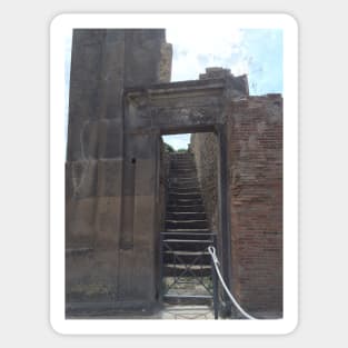 Pompeii Stairway near Mt. Vesuvius, Naples, Italy Sticker